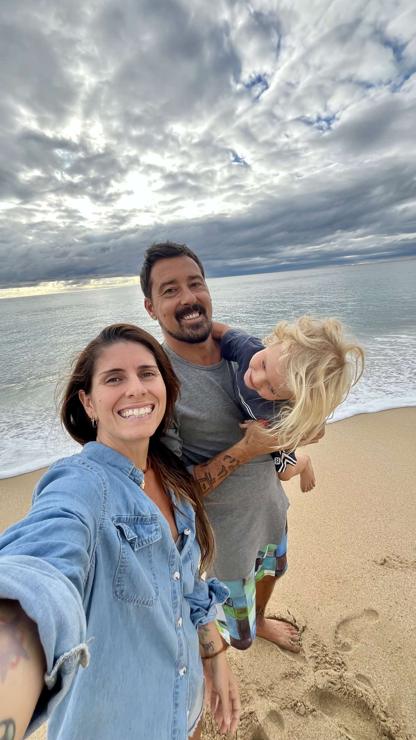 The family at the beach in Mexico